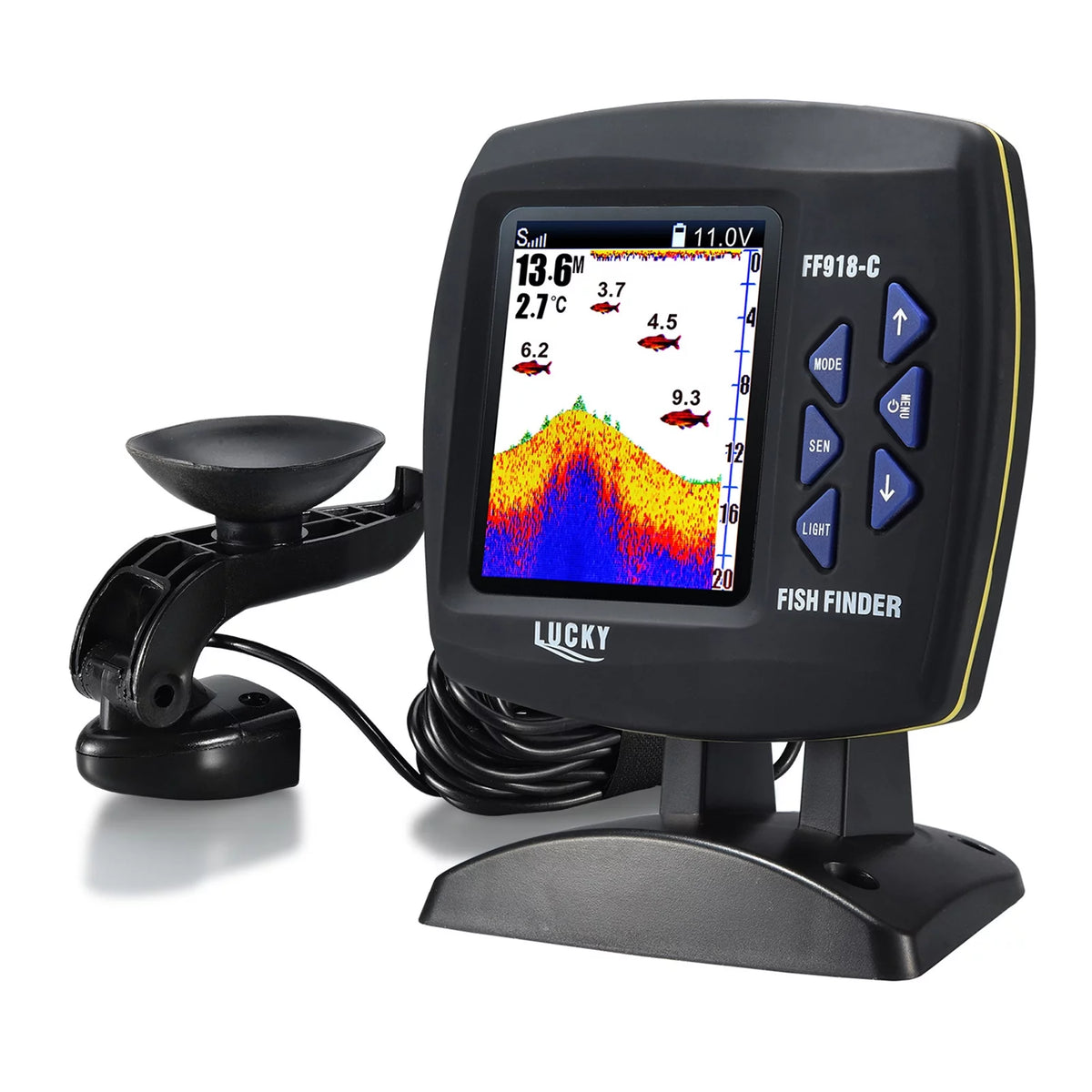 Color LCD Screen Fish Finder 590ft Water Depth C105