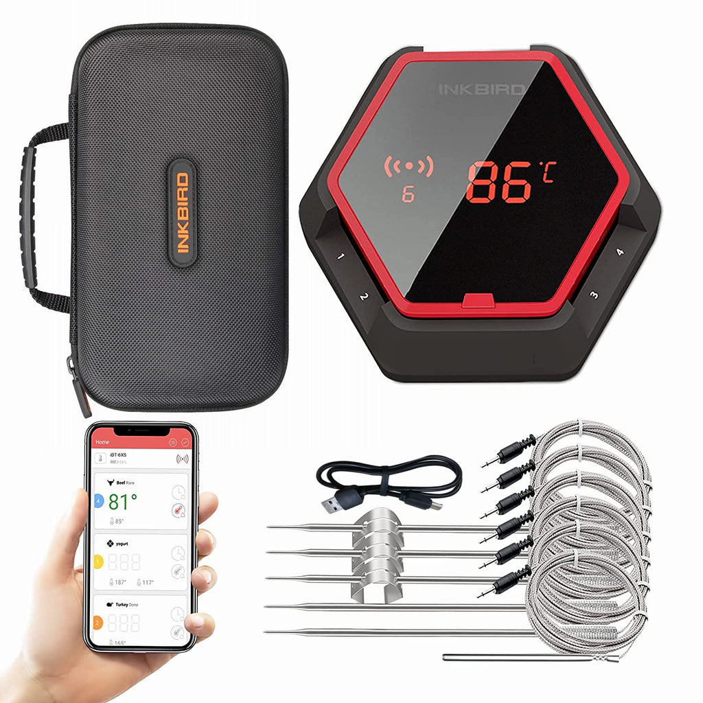 WiFi Meat Thermometer with 4 Probes & Hard Carrying Case N221656