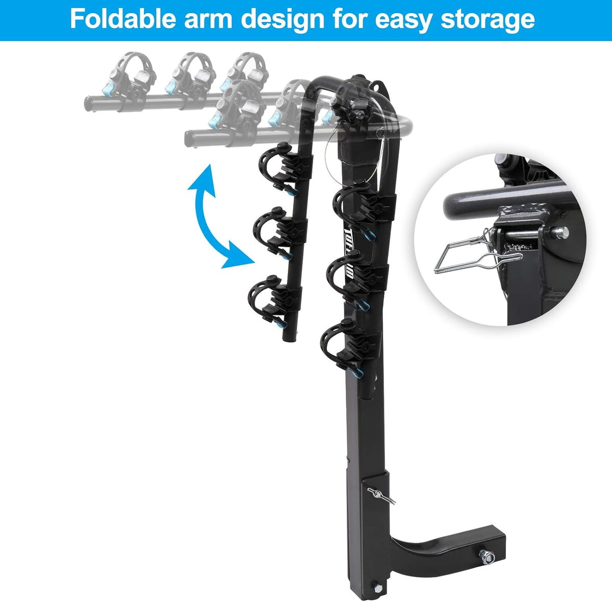 3-Bike Hitch Mount Rack with 2Inch Hitch Receiver, Black O30660
