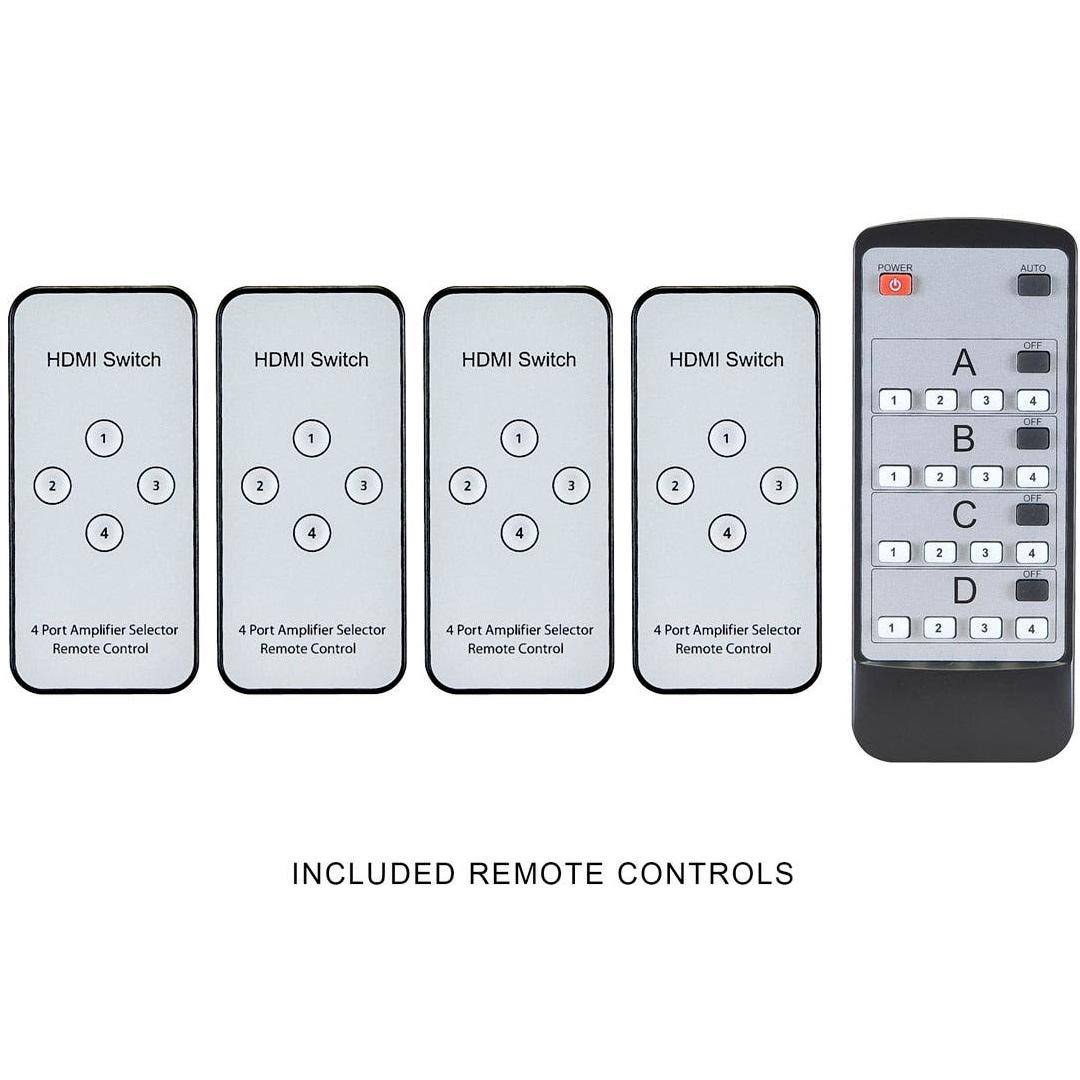 4x4 Matrix HDMI Switch/Splitter Over Cat5e/6 Cable w/Remote V586210