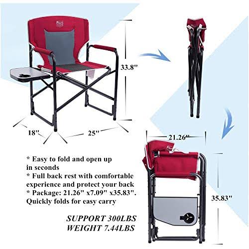 Folding Aluminum Camping Chair with Side Table O66367