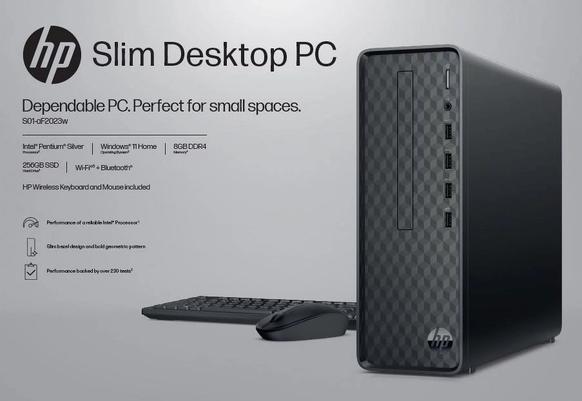 Black Intel Pentium 8GB 256GB SSD Windows 11 Desktop Tower J849