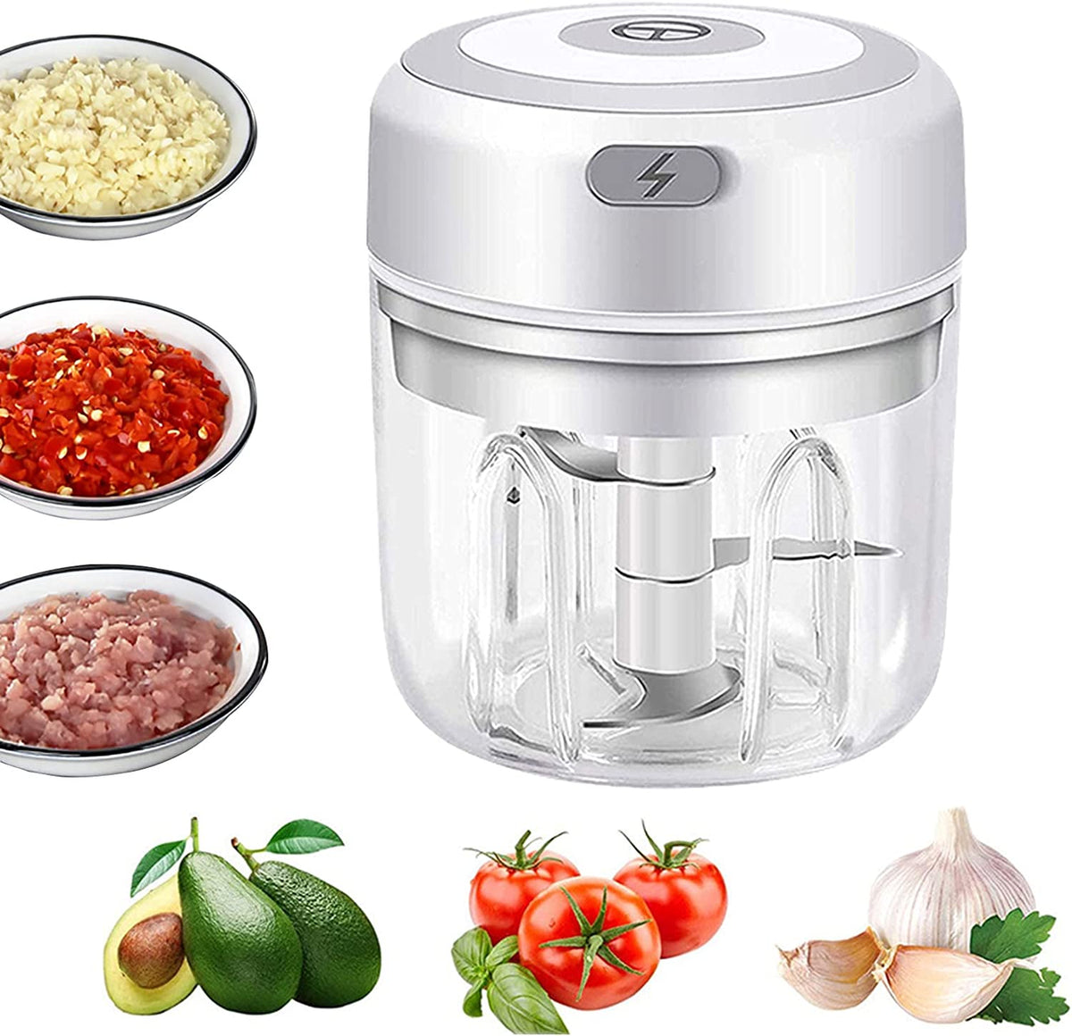 250ml Electric Mini Garlic Chopper Food Processor Z65424