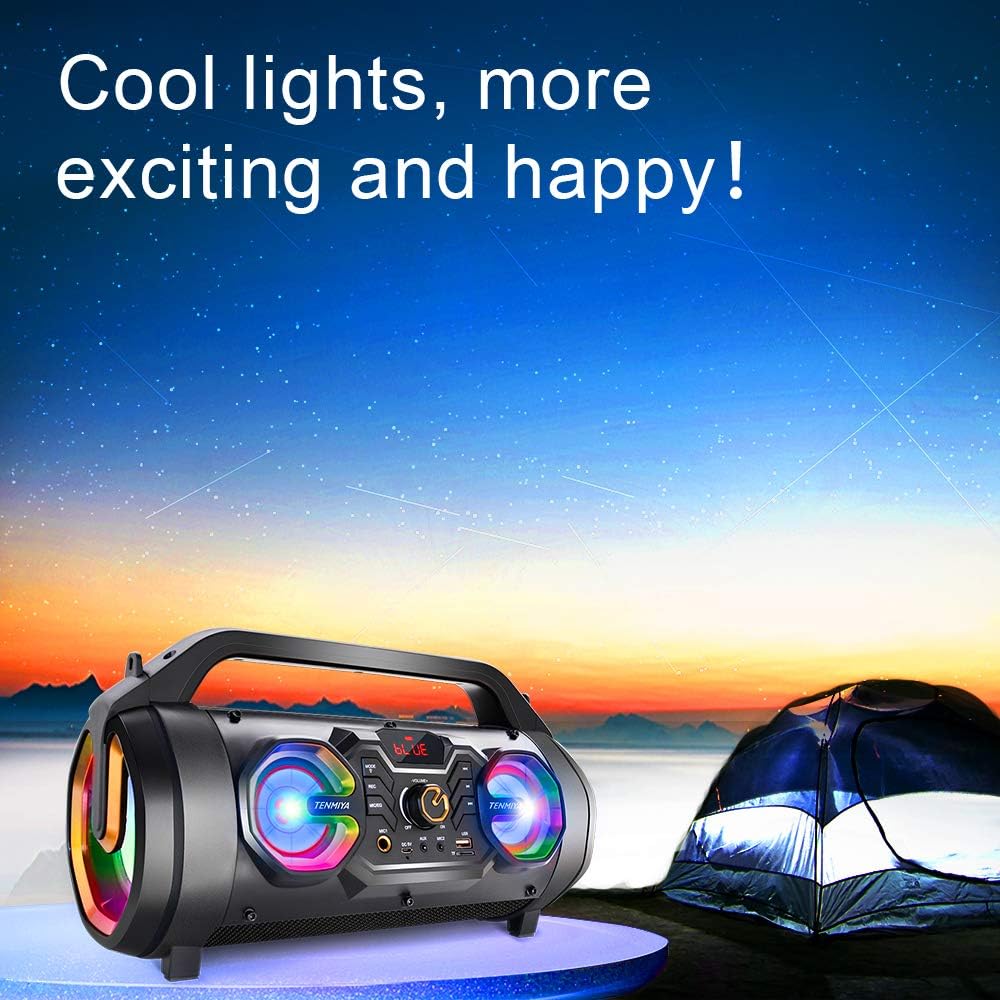 30W Portable Bluetooth Boombox Speaker with Subwoofer X855699