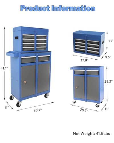 Black 5-Drawer Rolling Tool Chest Z604