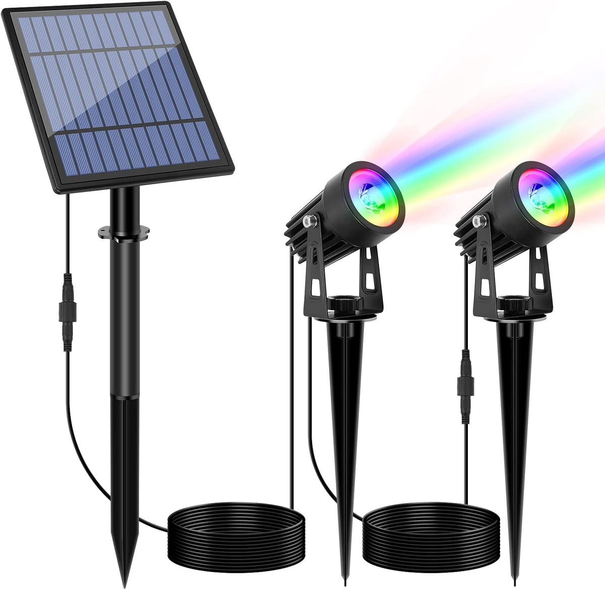 2W Solar Powered IP65 Waterproof Landscape Spotlights Warm White R35233
