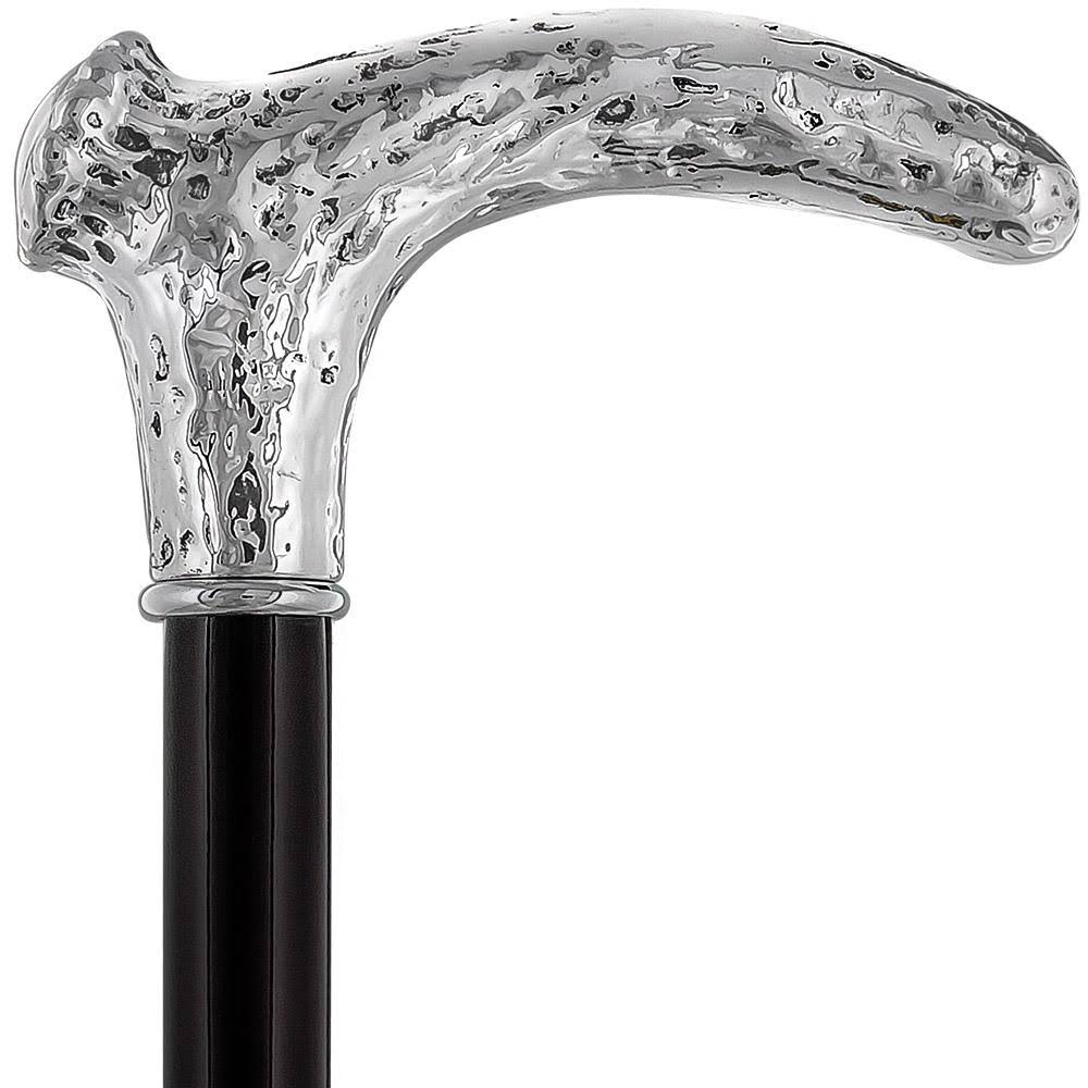 Silver Stag Horn Replica Walking Cane with Black Beechwood Shaft K6971