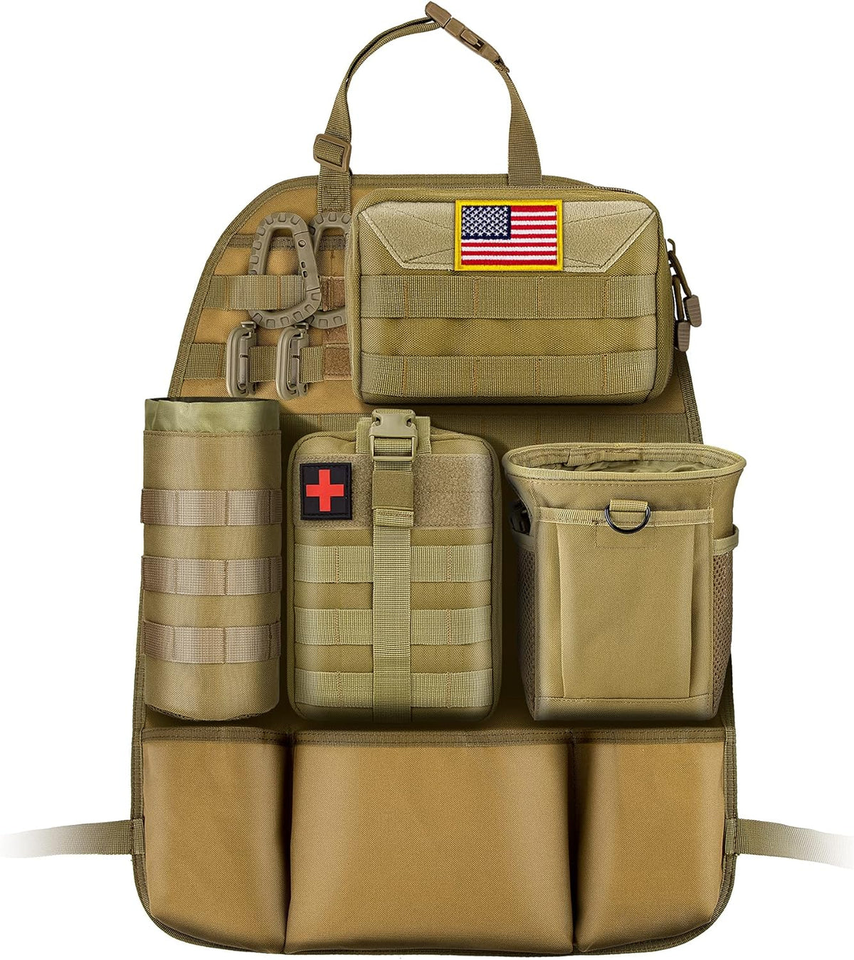 Car Seat Back Organizer with 4 Molle Pouches Q9622