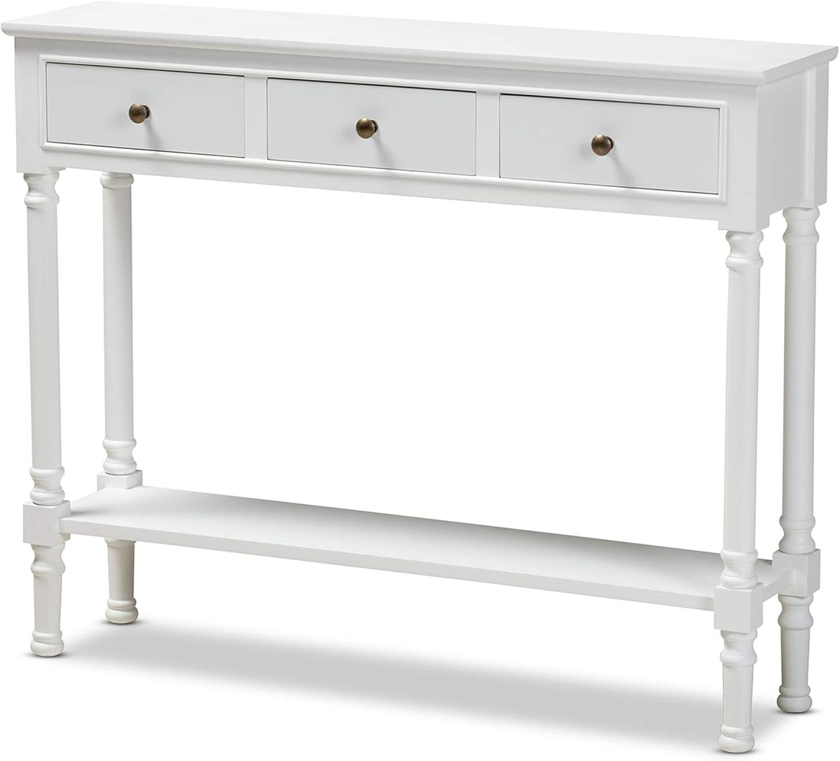 White 3-Drawer Wood Console Table O661