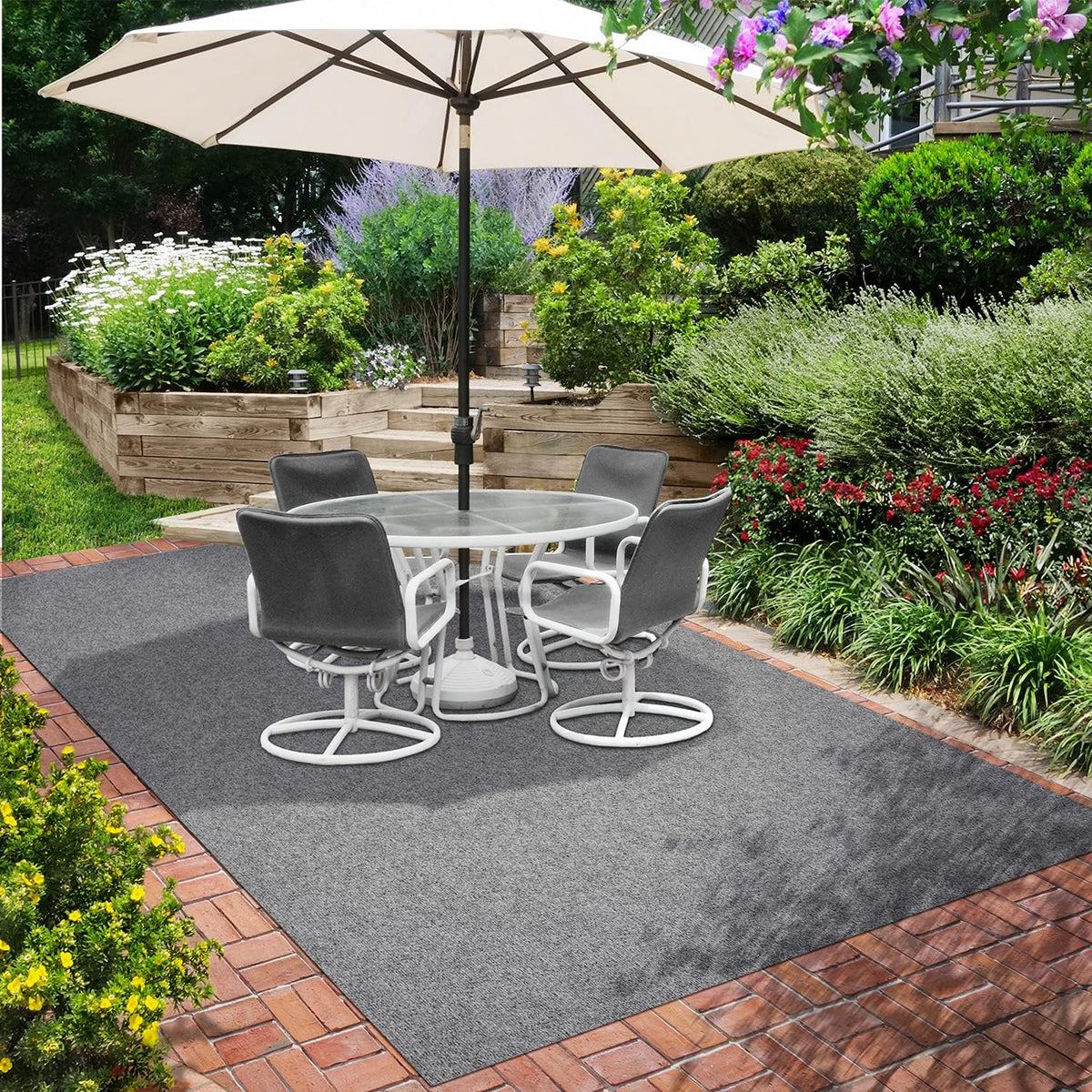 Indoor Outdoor Carpet with Rubber Marine Backing Gray 6 Feet x 50 Feet F5800