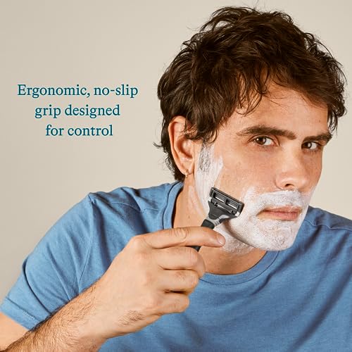 Mens Razor and 3 Razor Blade Refills (Ocean Blue) H383