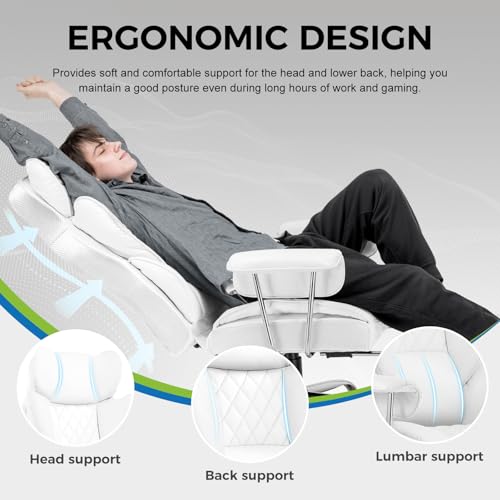 Black PU Leather Gaming Chair with Footrest U411