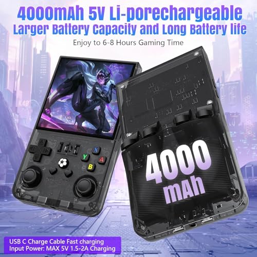 Handheld Game Console 4.0 Inch IPS 64GB TF Card 4000mAh Battery New Black A651375