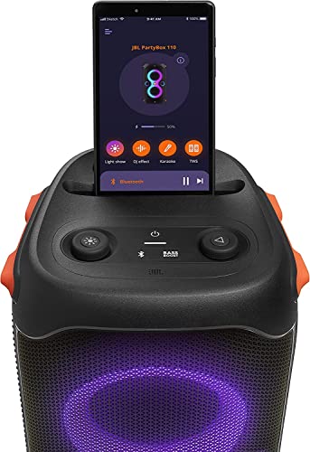 Black Portable Party Speaker with Built-in Lights V729163