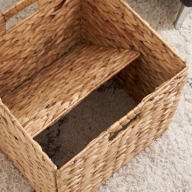 12x12in Water Hyacinth Woven Storage Baskets (4 Packs) O111894