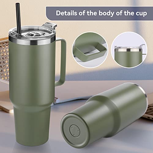 40 oz Stainless Steel Vacuum Insulated Tumbler with Handle (Black, 1) I6455