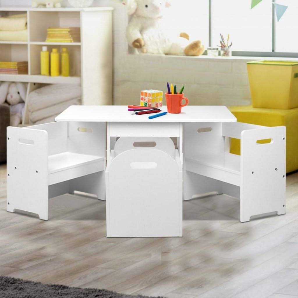 White Kids Table and Chair Set Y533