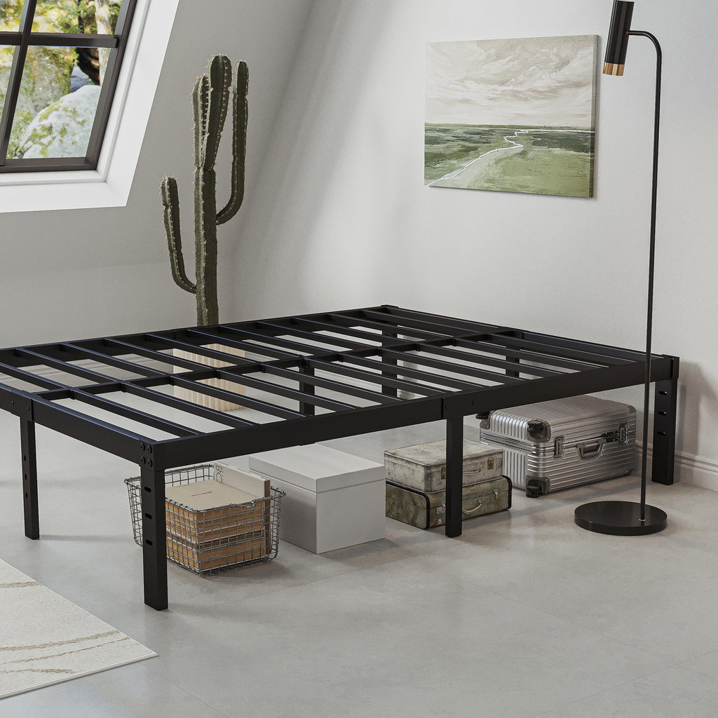 14" Queen Metal Bed Frame with Steel Slats P626806