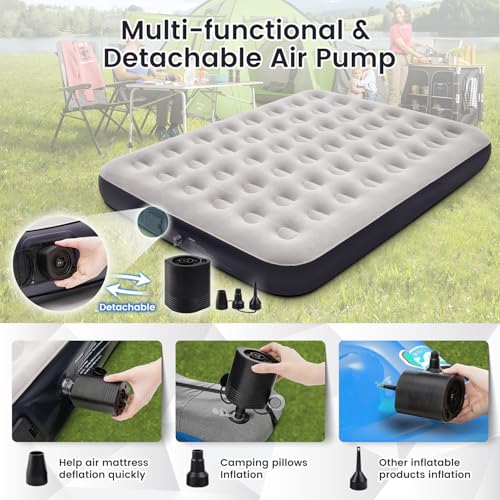 Queen Air Mattress with Built-in Battery Pump T687952