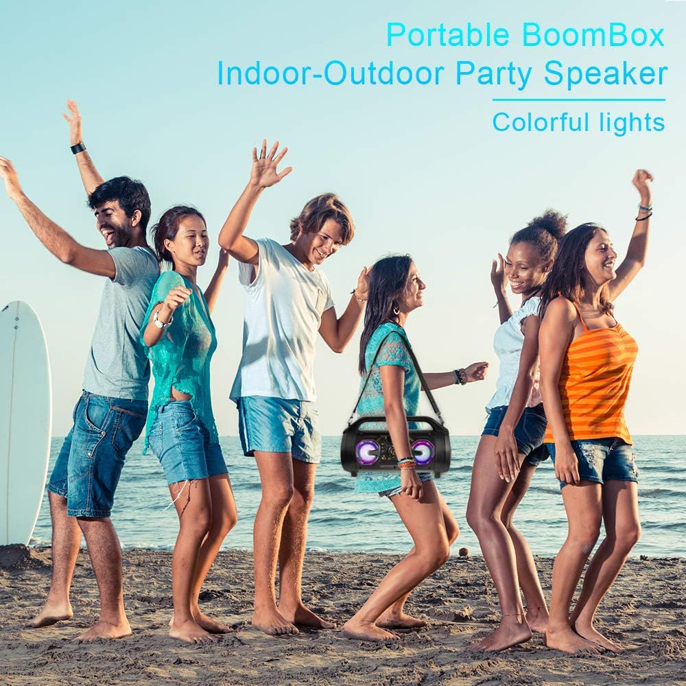 30W Portable Bluetooth Boombox Speaker with Subwoofer X855699