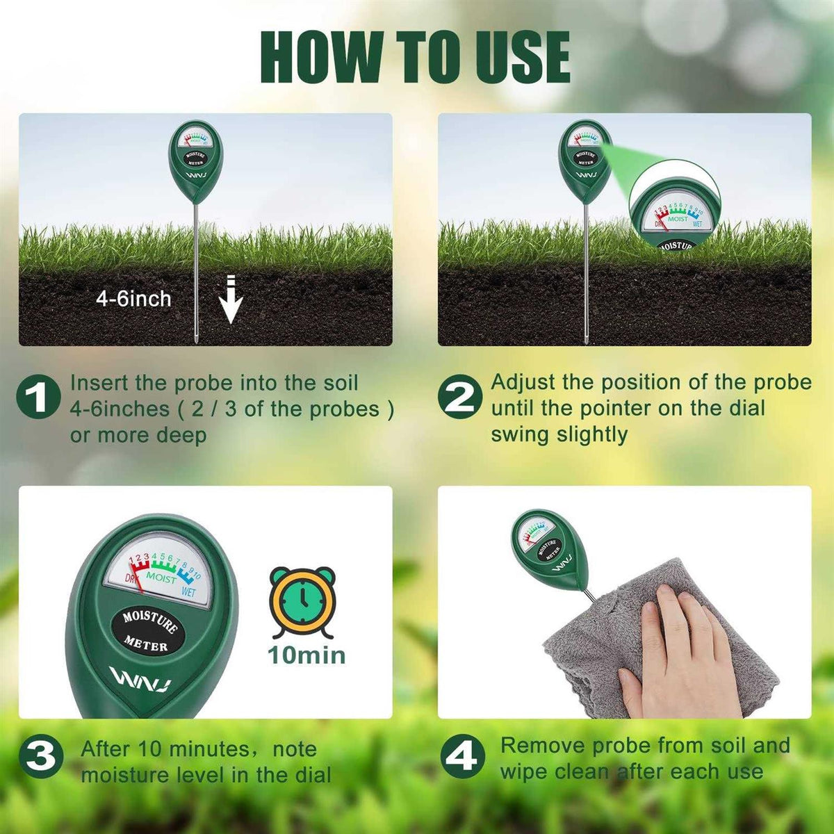 2 Pack Soil Moisture Meter H418268
