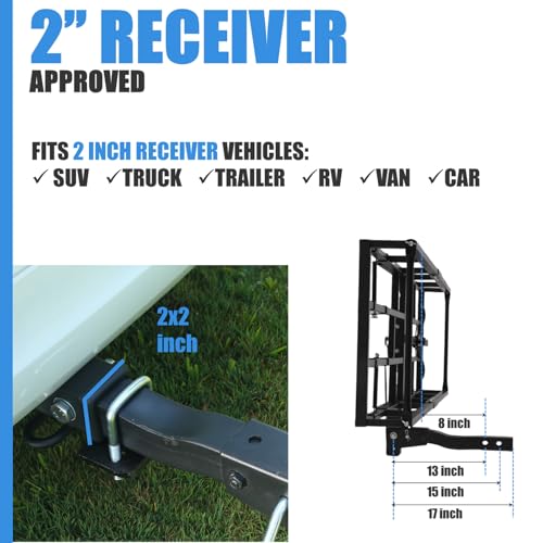 Red Heavy-Duty Hitch-Mount Bike Rack for 2 Electric Fat-Tire Bicycles G500274