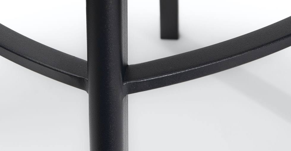 Walnut Counter Stool with Black Metal Base U609
