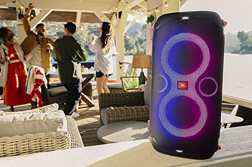 Black Portable Party Speaker with Built-in Lights V729163
