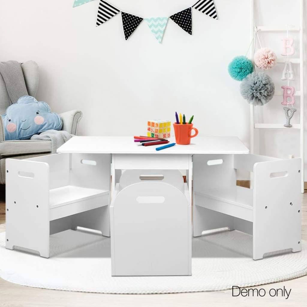 White Kids Table and Chair Set Y533