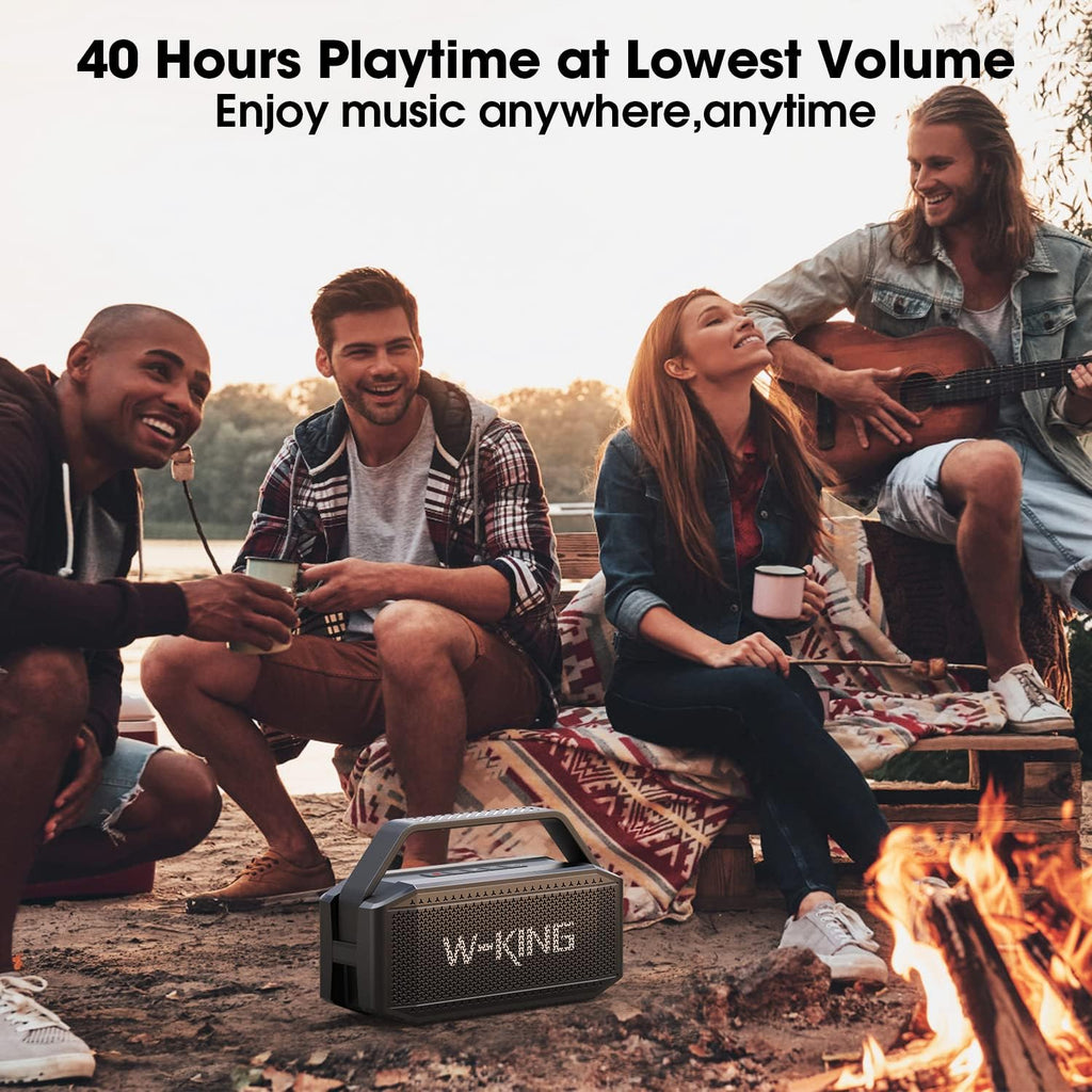60W Portable Bluetooth Speaker with Deep Bass, IPX6 Waterproof, 40H Playtime P385