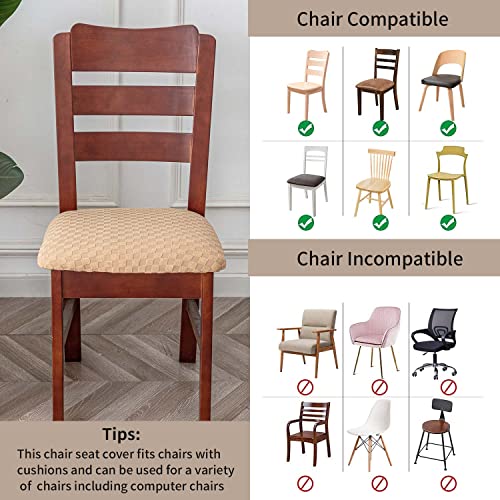 Ivory Jacquard Dining Chair Seat Covers (4) W49840