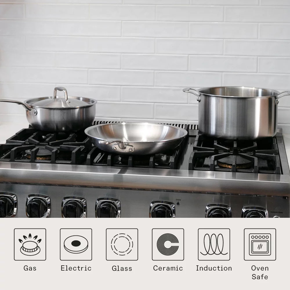 10 Pc Stainless Steel Pot Pan Set A907969