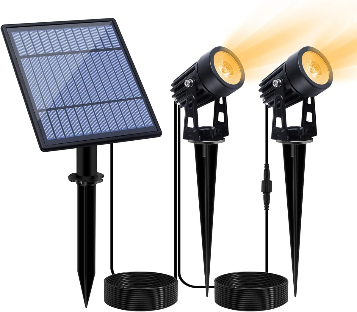 2W Solar Powered IP65 Waterproof Landscape Spotlights Warm White R35233