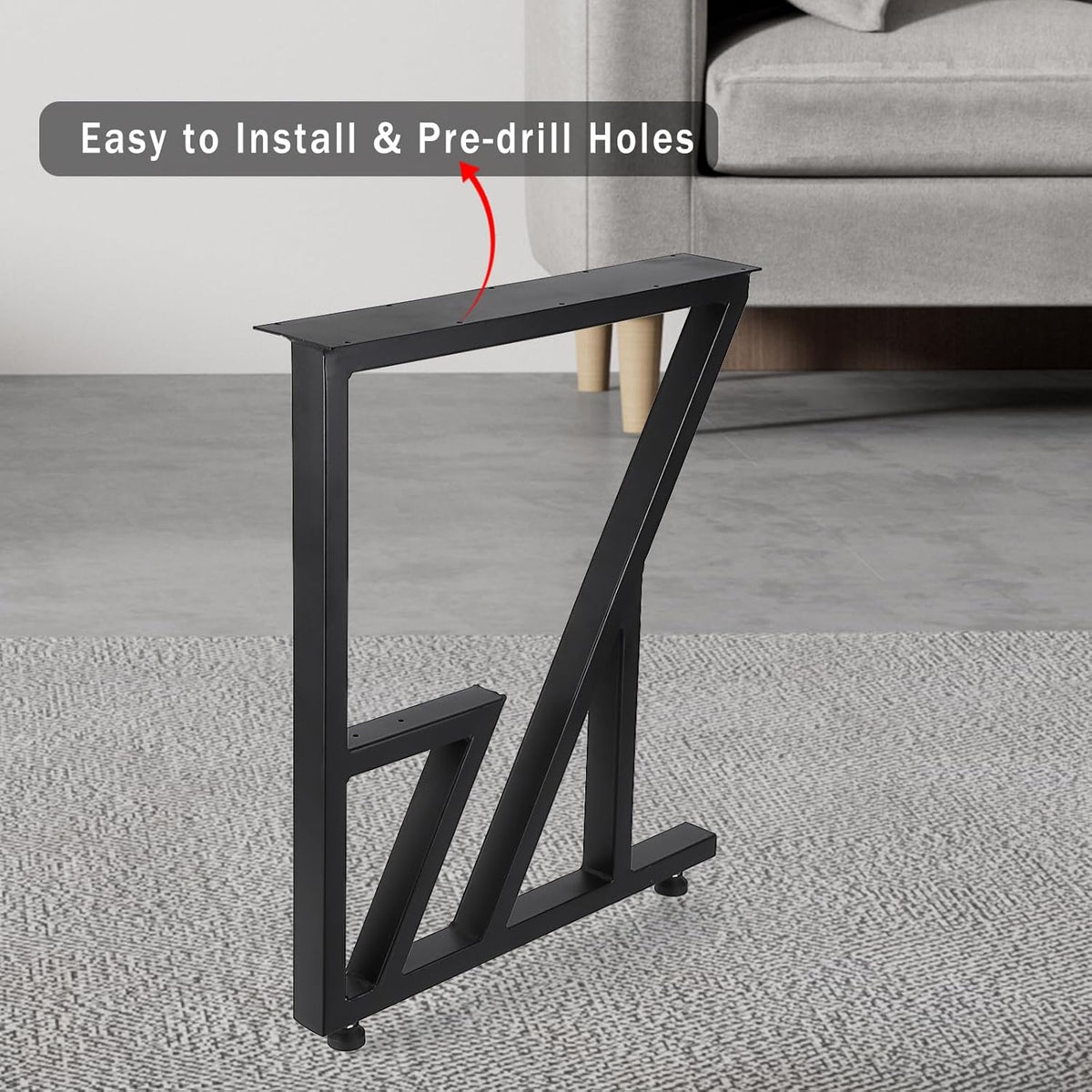 Black Heavy Duty Metal Table Legs 28"x124" (2PCS) Y4542