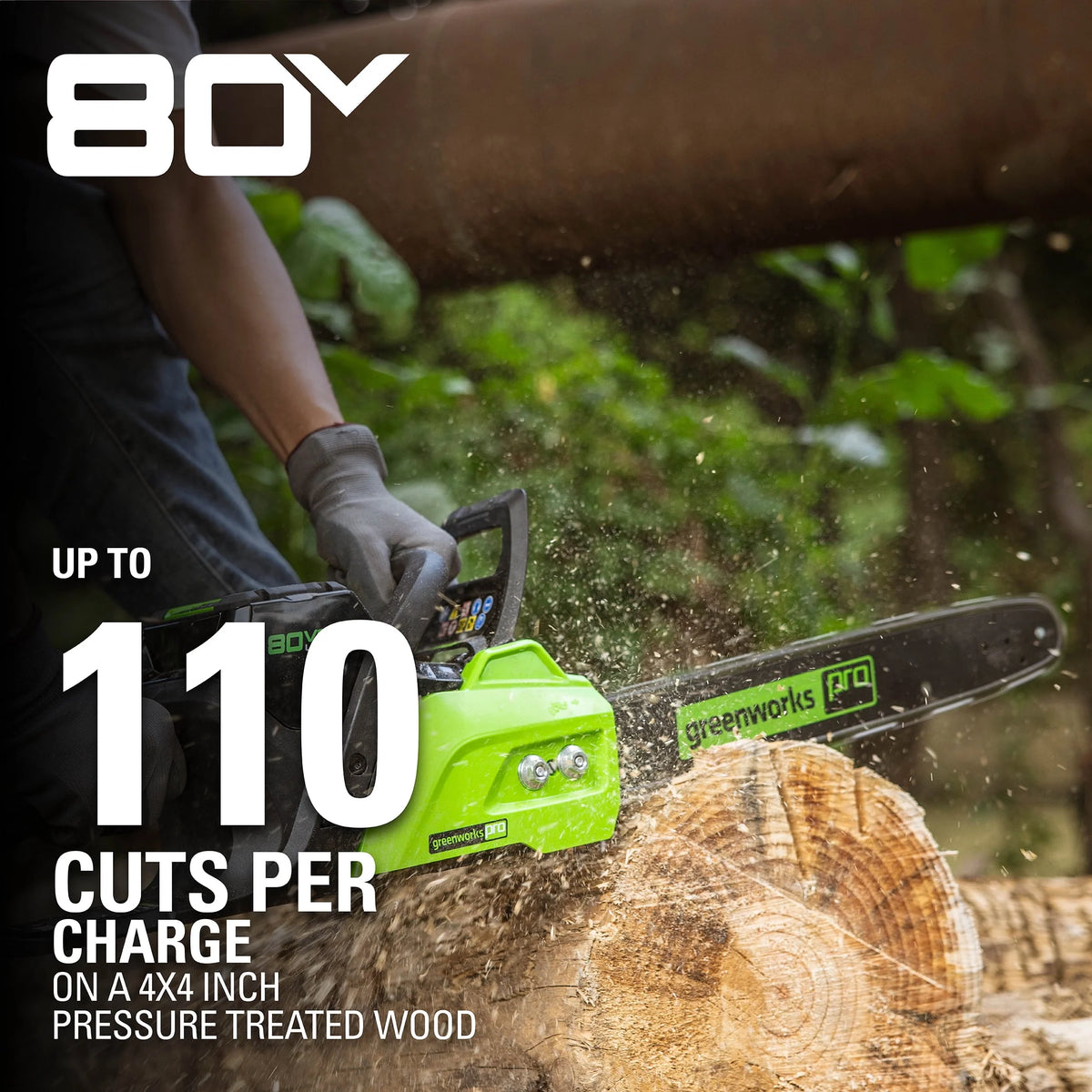 80V 18-inch Cordless Brushless Chainsaw Kit with 2.0 Ah Battery & Charger R530