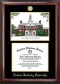 Gold Embossed Diploma Frame with Campus Images Lithograph Q2093