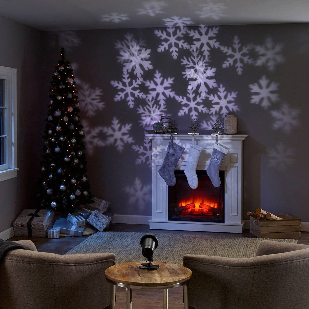 Christmas LED Motion Projector Snowflake Patterns Cool White V153