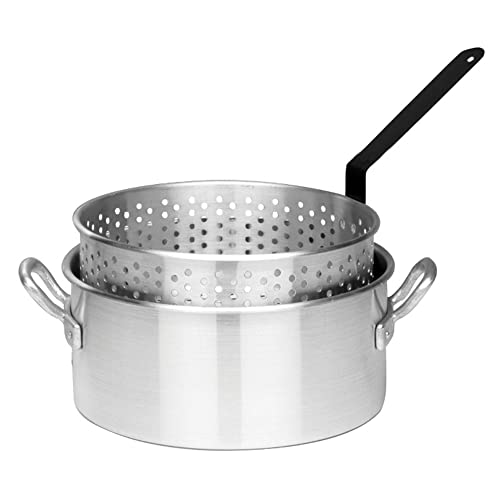 10-qt Aluminum Fry Pot with Perforated Aluminum Basket C903