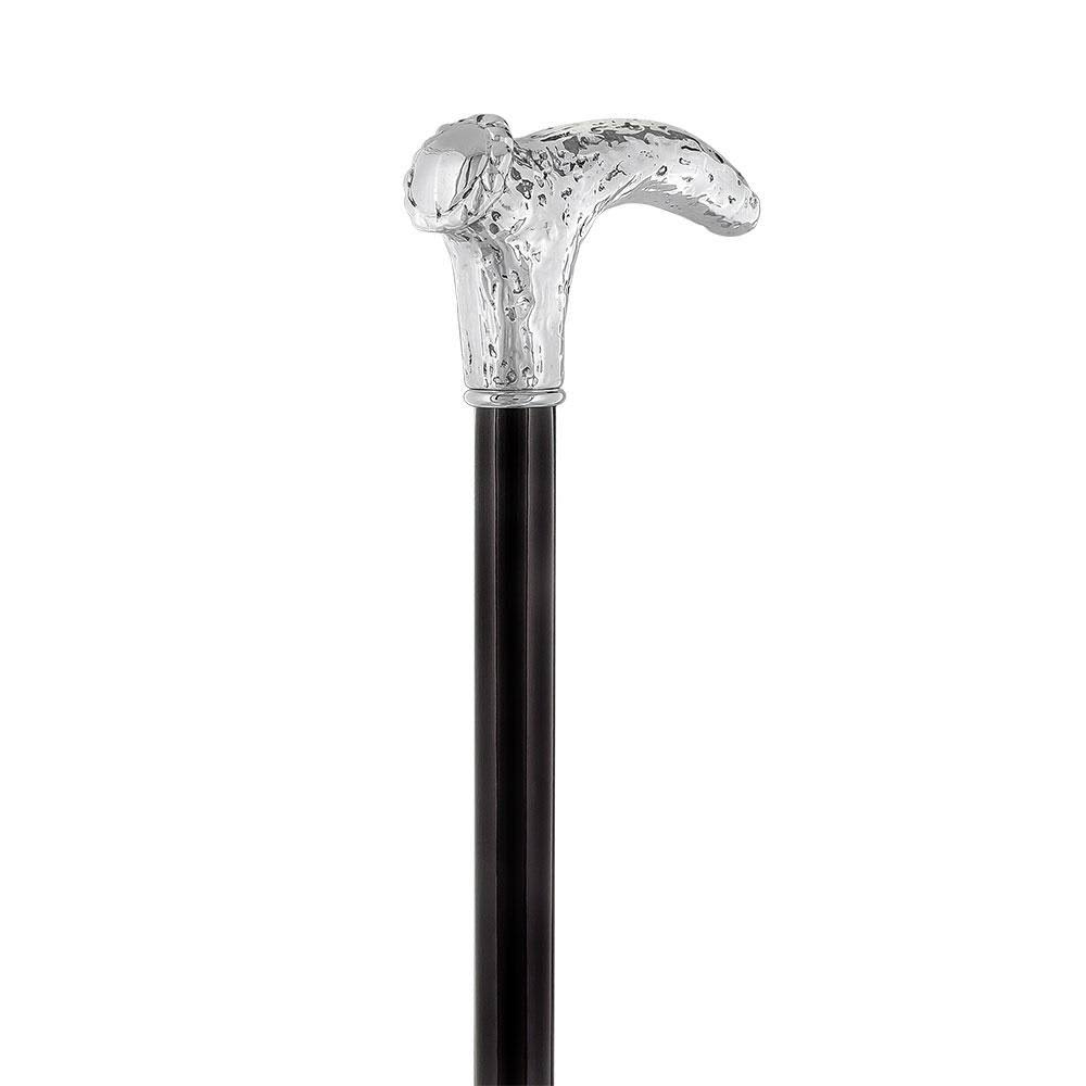 Silver Stag Horn Replica Walking Cane with Black Beechwood Shaft K6971