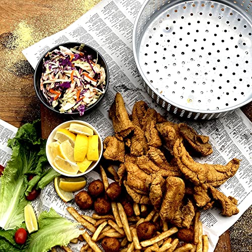 10-qt Aluminum Fry Pot with Perforated Aluminum Basket C903