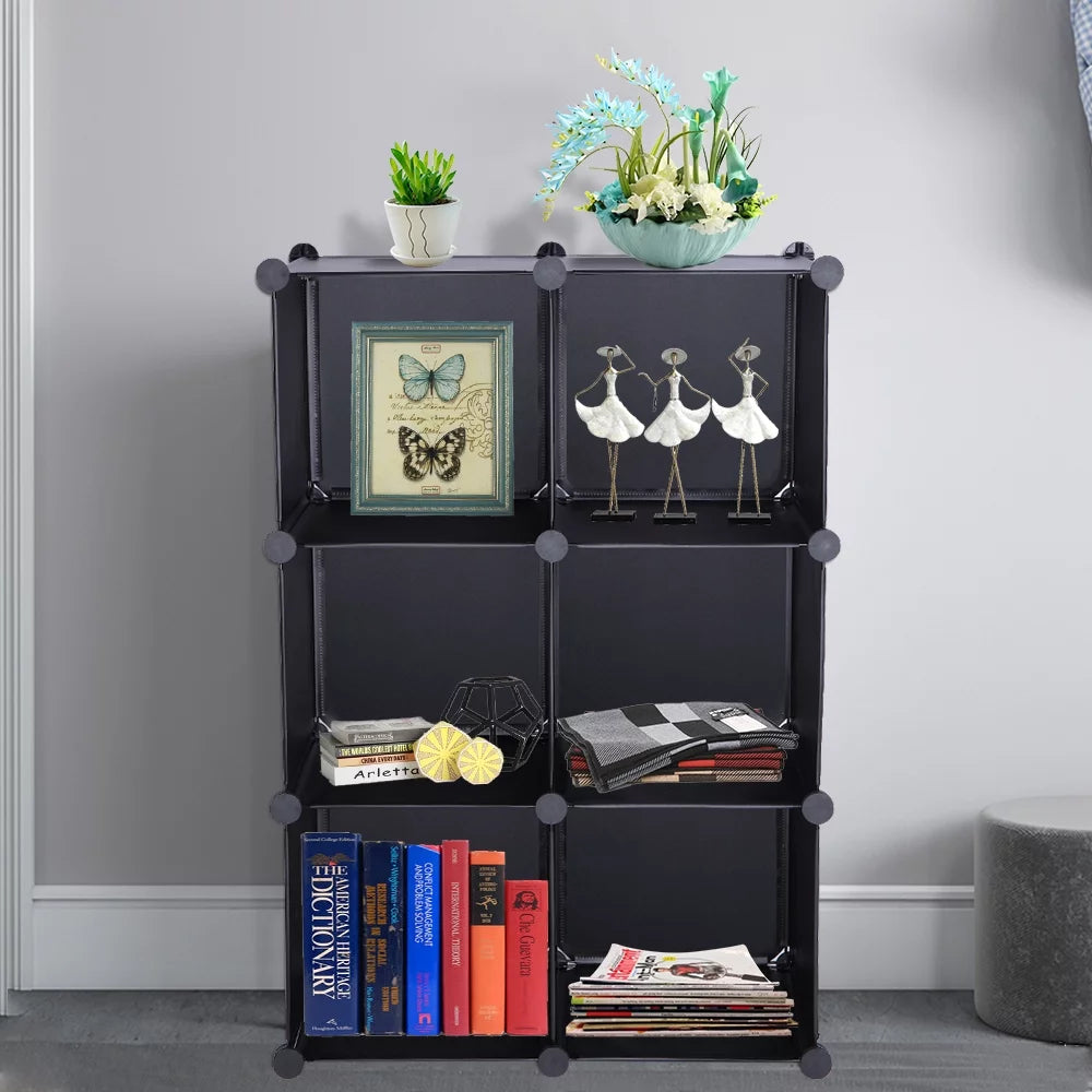 Black 6 Cube Storage Shelves P171
