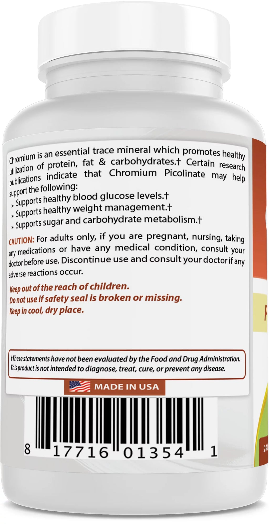 3 Pack Chromium Picolinate 200 mcg 240 Tablets M805203