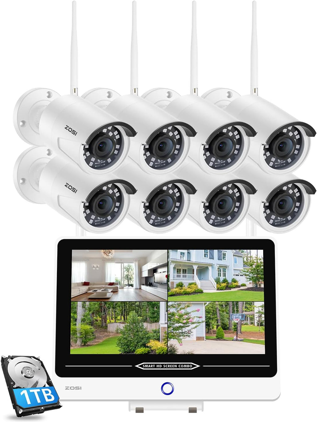 8 Channel 5MP Lite Home Security Camera System with 8 x 1080p Weatherproof Cameras T226812