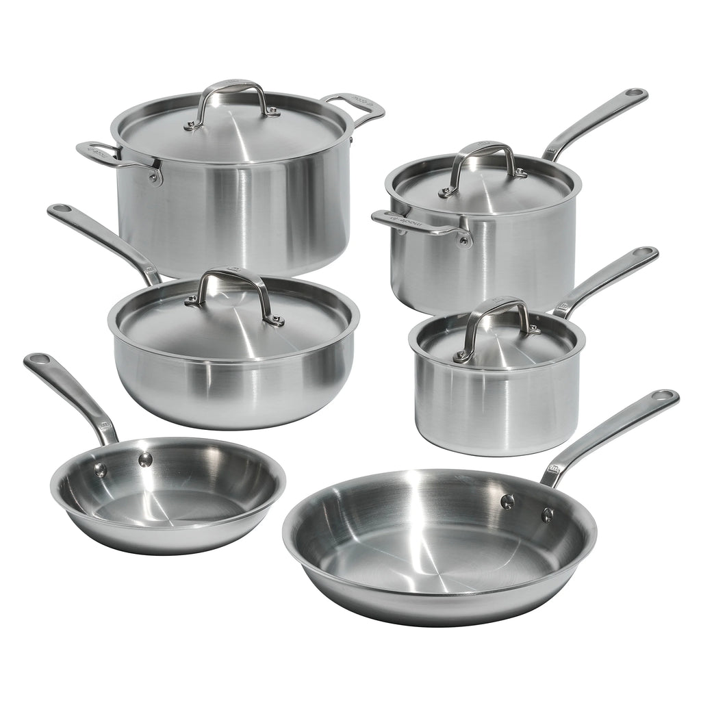 10 Pc Stainless Steel Pot Pan Set A907969