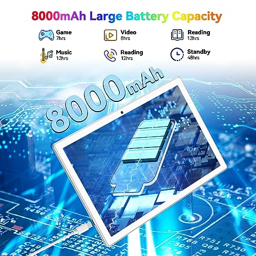 Android 13 Tablet, 10.1 inch, 128GB, 16GB, 8000mAh Battery M22865
