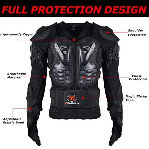 Motorcycle Jacket with Full Body Armor Chest Protection S8484