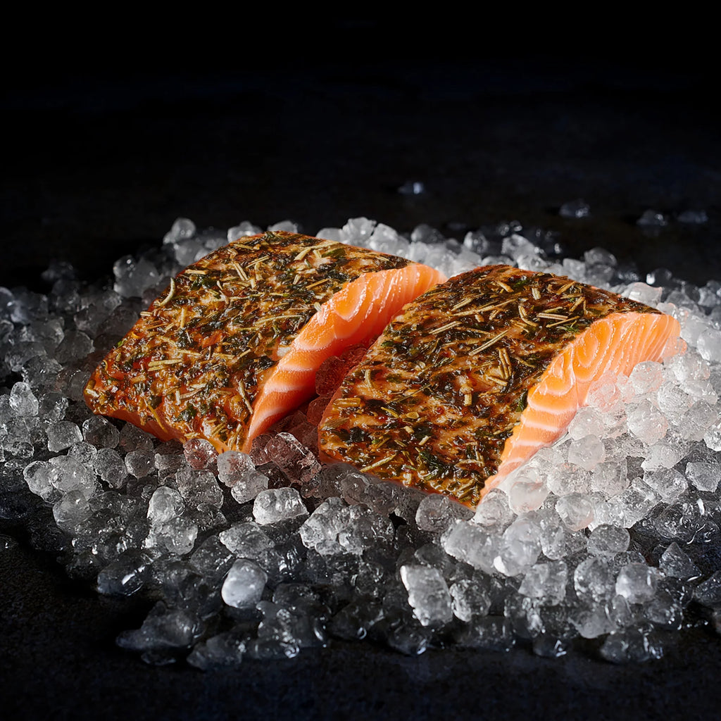 French-Style Herbs & Garlic Atlantic Salmon, Frozen 30 oz (6 Count, 5 oz Portions) E701