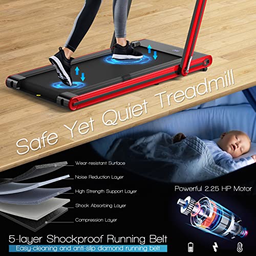 2 in 1 Folding Treadmill with LED Display N39159