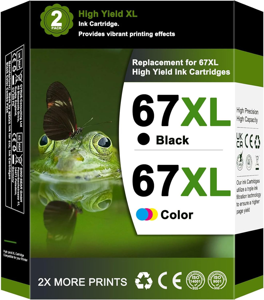67 Ink Cartridges Black/Color Combo Pack High Yield (2-Pack) M90280