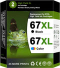 67 Ink Cartridges Black/Color Combo Pack High Yield (2-Pack) M90280